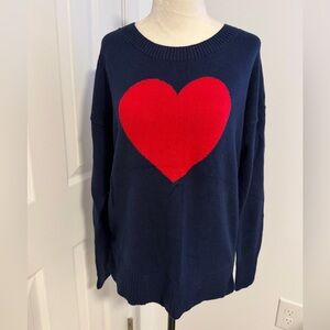 GAP Navy Sweater with Red Heart Motif